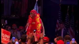 Hulk Hogan coming out to the Donald Tump rally with his own theme at Madison Square Garden trump [upl. by Tolmach]