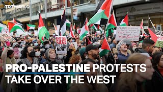 ProPalestine protests held in Western countries [upl. by Dis]