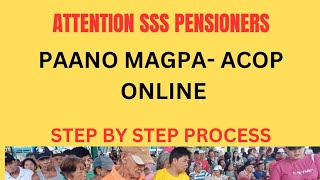 ✅️ATTENTION SSS PENSIONERS  PAANO MAGPA ACOP SA SSS ONLINE  STEP BY STEP PROCESS  ALAMIN [upl. by Savina]