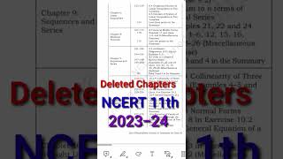 ncert class 11 deleted chapters 202324 ● ncert class 11 reduced chapters for 202324 11thsyllabus [upl. by Naneek639]