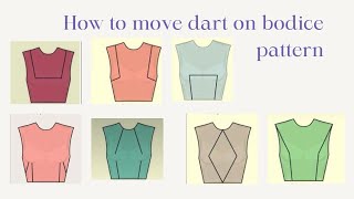 Different types of dart manipulations  How to move darts on bodice patterns [upl. by Gregrory]