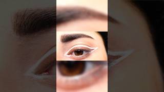 white eyeliner makeup tutorial  eyeliner tutorial for hooded eyes  how to apply white kajal in eye [upl. by Costin]