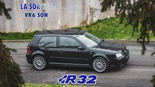 VW GOLF 4 R32 STRAIGHT PIPE  ACCELERATION SOUND ONBOARD AUTOBAHN 0200 KMH [upl. by Ahtamas]