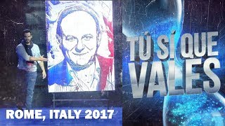 Denys Dytyniuk ritratto di Jerri Scotti quotTu Si Que Valesquot Trip to Italy [upl. by Icak273]