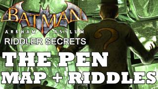 Batman Arkham Asylum Penitentiary Secret Map Location and Riddle Solutions [upl. by Elik]