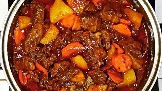 HOW TO COOK BEEF MECHADO  PAANO MAGLUTO NG MECHADONG BAKA [upl. by Suoicerpal]