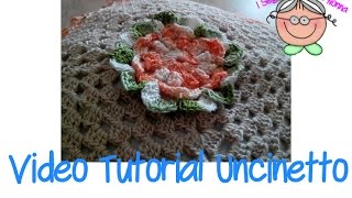 Tutorial Uncinetto come realizzare un cuscino floreale [upl. by Odinevneib]