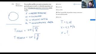 🔭 Luglio 2024  Fisica e matematica n° 565  Una molla oscilla con moto armonico con periodo pari a… [upl. by Kcire]