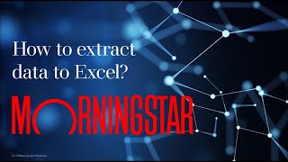 Morningstar Direct How to extract data to Excel [upl. by Odelle249]