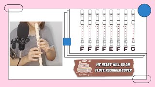 My Heart Will Go OnTitanic Theme SongFLUTE RECORDER COVER with Letter Notes [upl. by Chris]