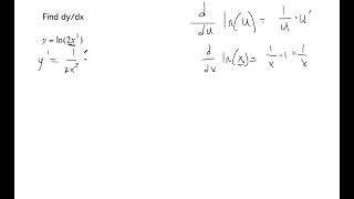 Derivative of ln2x3 [upl. by Sigismondo]