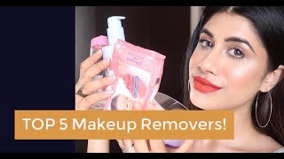 MY TOP 5 MAKEUP REMOVERS  Malvika Sitlani [upl. by Eetsirhc460]