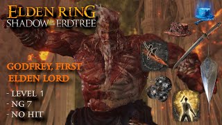 Elden Ring  Godfrey First Elden Lord NG7 Level 1 No Hit [upl. by Till]