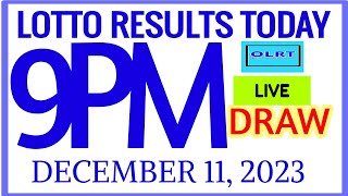 Lotto Results Today 9pm DRAW December 11 2023 swertres results [upl. by Ettenay]