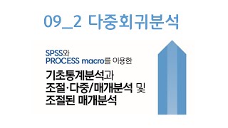 09 다중회귀분석  SPSS  PROCESS macro  프로세스매크로 이용한 기초통계분석과 조절다중매개분석 및 조절된 매개분석  리서치앤랩 EP27 [upl. by Thais]