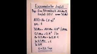 Exponentieller Zerfall  Beispiel [upl. by Lori]