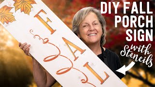 Tips for Painting a Wood Sign for your Porch  How to Shade and Highlight Through a Stencil [upl. by Ivah412]