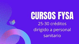 Promoción de cursos de FYSA para el personal sanitario [upl. by Hackathorn]