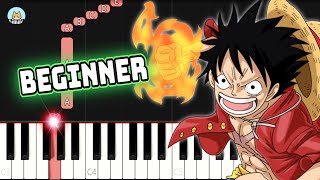 One Piece OST  quotOvertakenquot  BEGINNER Piano Tutorial amp Sheet Music [upl. by Selrac]