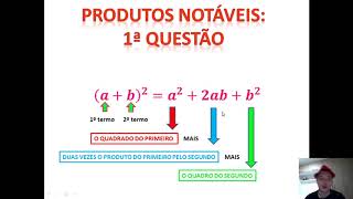 PRODUTOS NOTÁVEIS  MATEMÁTICA  1ª QUESTÃO [upl. by Leiso424]