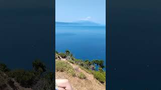 Sarcastic view of Krifi Ammos beach from Aselinos Viewpoint in Skiathos 2nd July 2023 [upl. by Dwight]