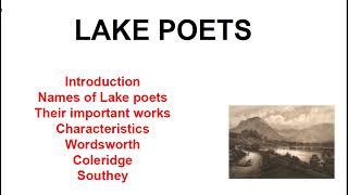 Who are Lake PoetsLake Poets Why they are called Lake Poets [upl. by Notpmah]