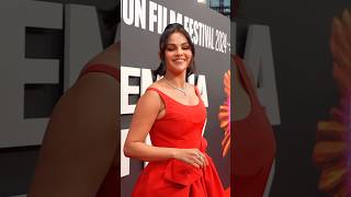 Selena Gomez sizzles in red gown at BFI London Film Festival selenagomez rarebeauty [upl. by Fermin]