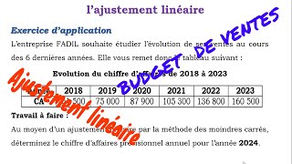 Budget de vente  lajustement linéaire  Méthode des moindres carrés avec exercices corrigés [upl. by Llednik838]