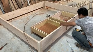 How To Making A Bed With Storage Drawers Easy  Woodworking Projects [upl. by Assirrec]