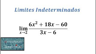 Límites indeterminados  Uso de factorización [upl. by Eahcim]