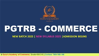 PGTRB Commerce 2025  New Batch for New Syllabus 2025  pgtrb [upl. by Mara]