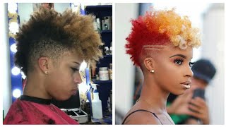 Tapered Mohawk  Cut By The HairBender  Afro Hairstyle For Women [upl. by Elyac]