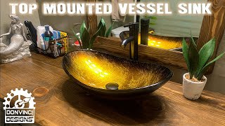 How to Install Vessel Sink  Oval  Tempered Glass vessel bathroominstallation builder [upl. by Attenra]