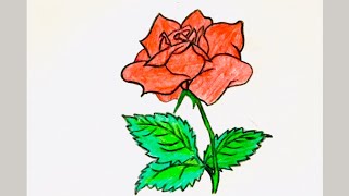 How to draw a Rose  Rose drawing easy step by step part2Rose tutorial [upl. by Arnelle583]