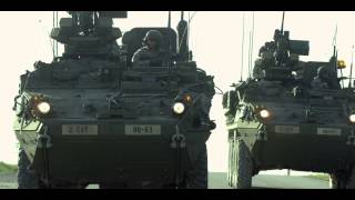 US Army Europe 2d Cavalry Regiment  Command Variant Strykers in Grafenwoehr Germany [upl. by Cullie951]