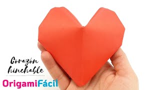 ❤ Cómo hacer Corazón de origami inflado paso a paso ¡Fácil [upl. by Ponzo202]