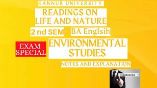 Environmental Studies  Readings on life and nature  2 nd SEM  Exam Special Kannur University [upl. by Ydnac]