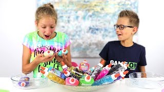 3 Colors of Glue Slime Challenge New Colors [upl. by Iphigenia]