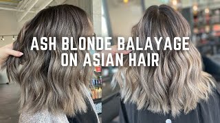 How to get Ash blonde balayage on Asian Hair Tutorial  step by step formulas and hacks [upl. by Bjorn]