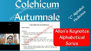 Colchicum Autumnale  Allens Keynotes Alphabetical Series  Colchicum Full Explanation [upl. by Celio]