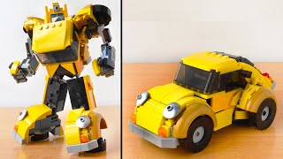 LEGO Transformers Bumblebee G1 MOC AND IT TRANSFORMS [upl. by Dunseath]