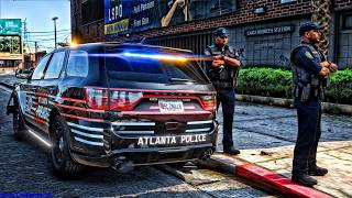 Playing GTA 5 As A POLICE OFFICER City Patrol ATL GTA 5 Lspdfr Mod 4K [upl. by Beret296]