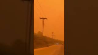 Athens Greece turns into orange haze thanks to North Africa’s Sahara dust storm [upl. by Aicrop]