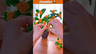 🌺VERY SIMPLE WAY🌺 to make Osmanthus from pipe cleaner flowers diyflowersdiy florist tips [upl. by Ymiaj]