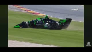 Romain Grosjean Crash2024 Indycar practice 1 at Road America [upl. by Okun251]