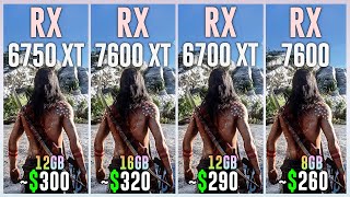 RX 6750 XT vs RX 7600 XT vs RX 6700 XT vs RX 7600  Test in 25 Games [upl. by Aihsenod]