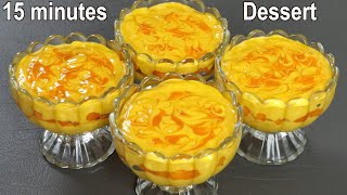 15 Minutes Dessert Recipe with Mango Easy amp Delicious  Mango Delight Homemade [upl. by Stalder]