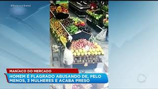 Homem é flagrado abusando de mulher em mercado [upl. by Annayr]