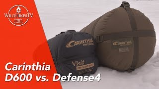 Carinthia D600 Daune vs Carinthia Defense 4  Schlafsack Kaufberatung [upl. by Southworth]