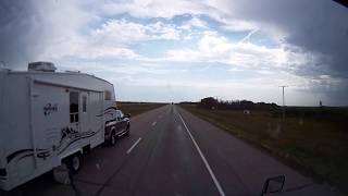 DODGE RAM PUP TRUCK WITH RV TRLER ACCIDENT ACTUAL FOOTAGE FROM DASH CAM 1080P [upl. by Caldwell]